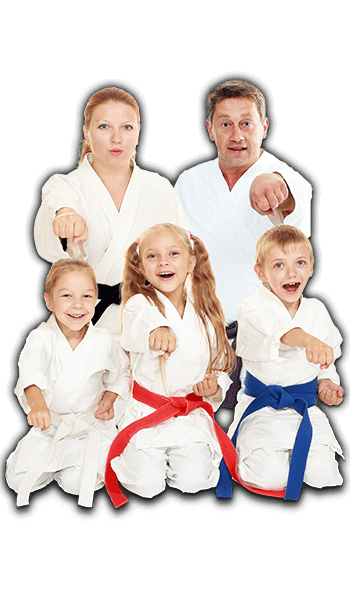 Martial Arts Lessons for Families in Strongville OH - Sitting Group Family Banner